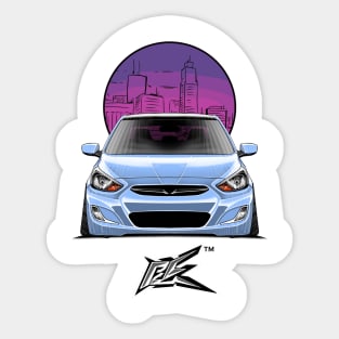 hyundai accent stanced air blue Sticker